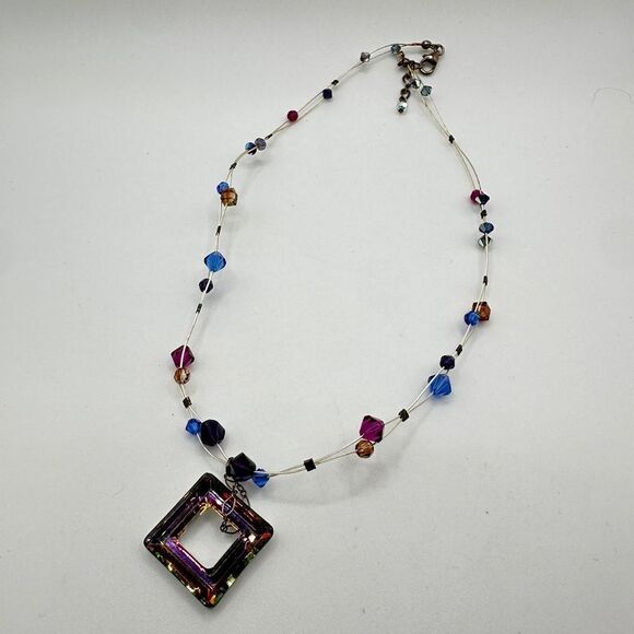 16" Swarovski crystal beads on wire,  with 925 stamped clasp necklace! - Picture 10 of 14